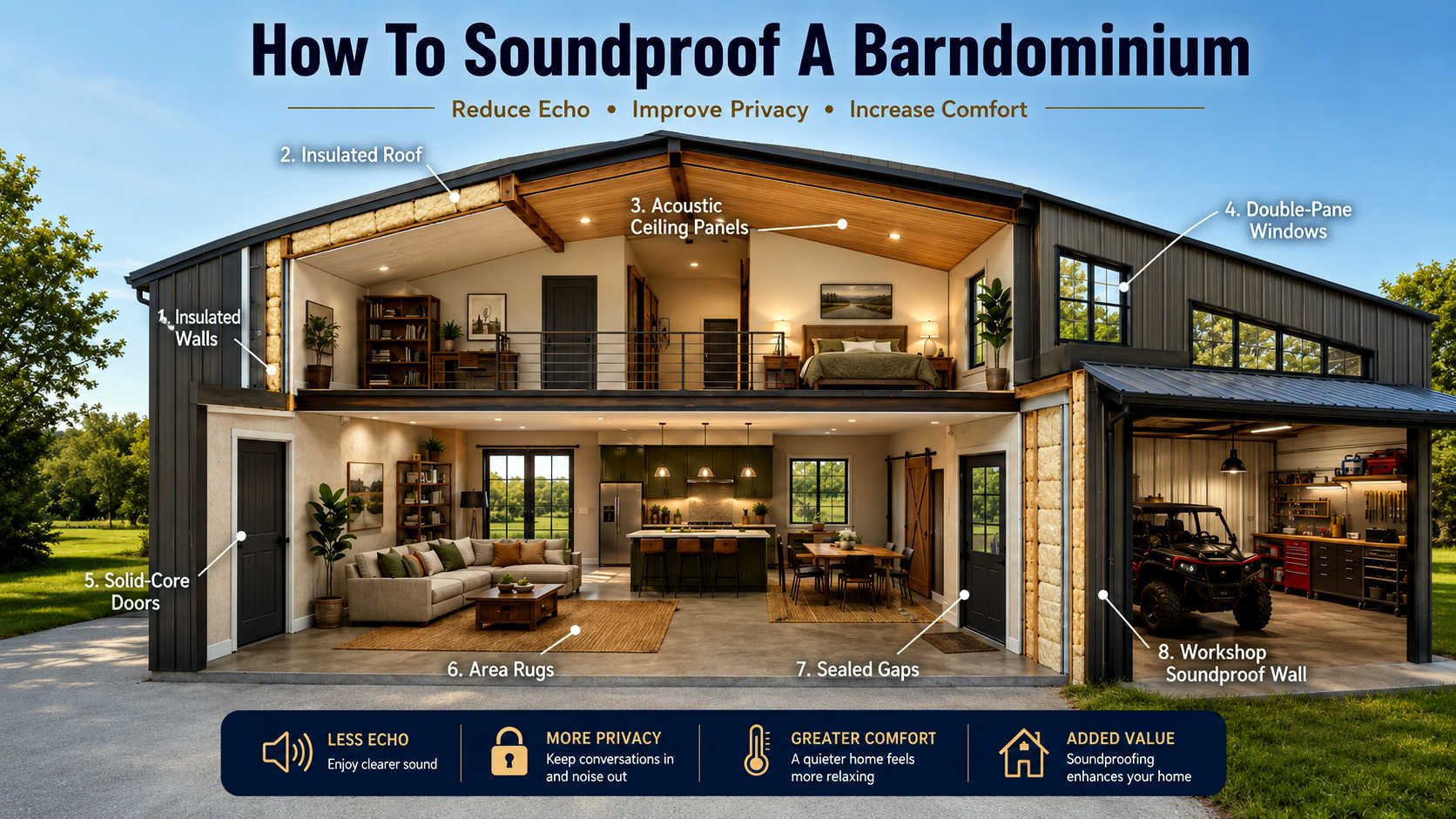 8 Powerful Ways to Soundproof a Barndominium